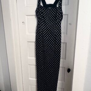 Elegant Beaded Black and White Women's Dress